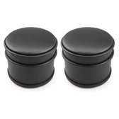 2x GS deurstopper mat zwart 1 kg - Voor binnen en buiten - Deurbuffer Ø10 x 5 cm - 100% staal