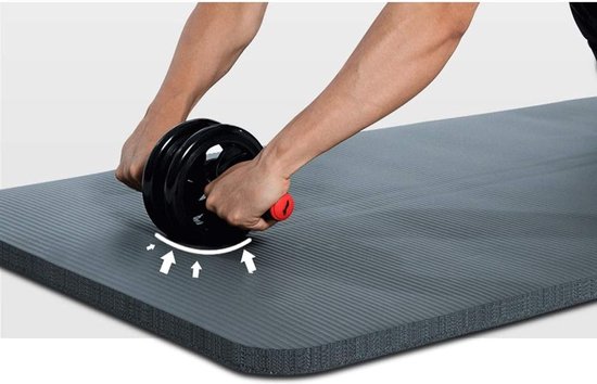 Yogamat NBR - Fitnessmat Trainingsmat - Thuis Sporten - 15mm Extra Dik - 185x80cm - Zwart van Yogamat — afbeelding 4