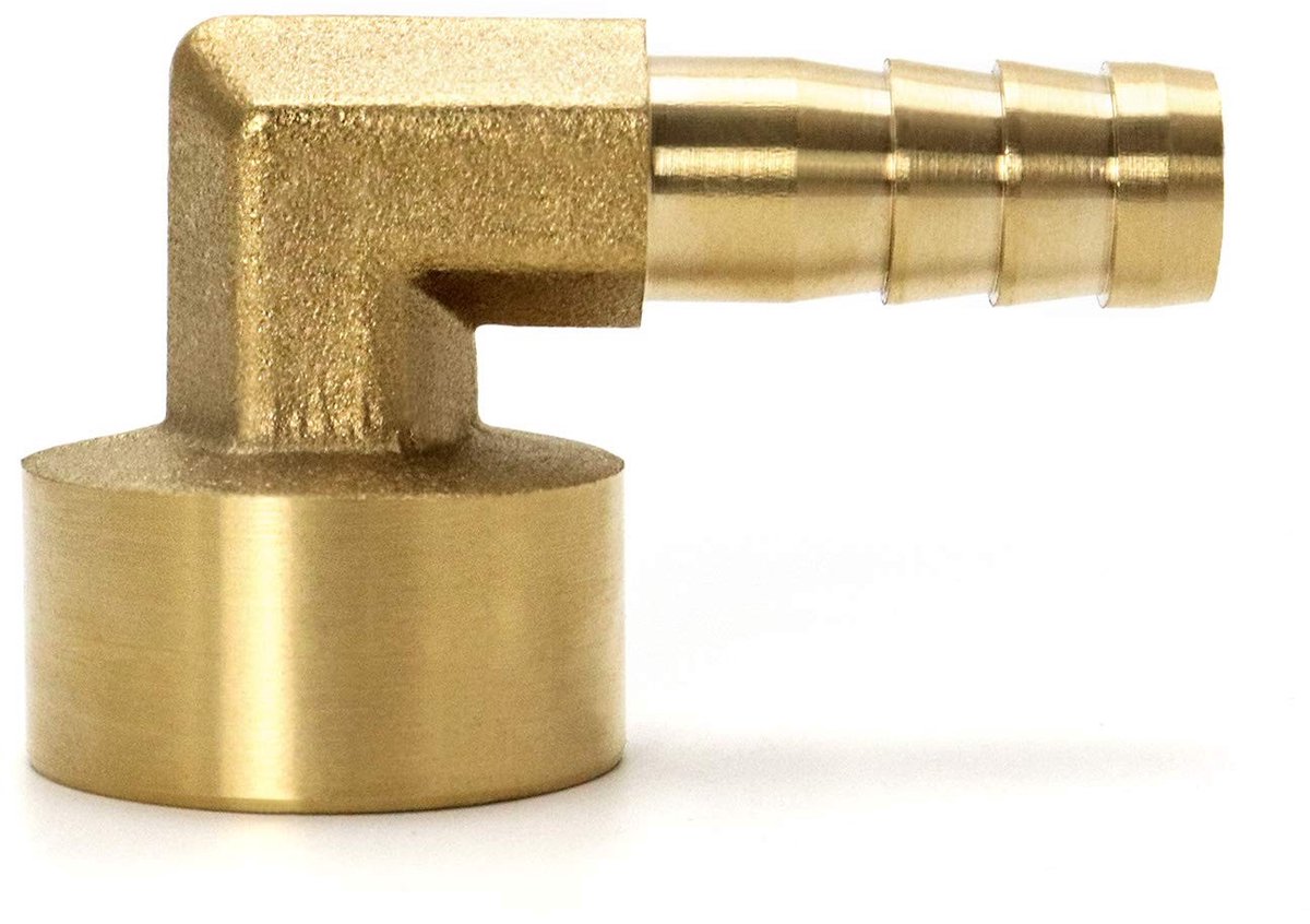aladdien - 90 Graden Bocht Messing - Corrosieweerstand - Messing - Slangmondstuk 10mm x G1/2 - 2 Stuks - Geschikt voor Diverse Toepassingen