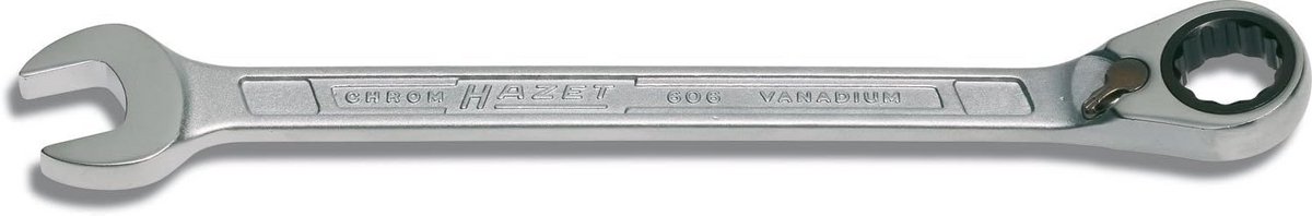 HAZET ratelringsleutel 606-18 | uitgang: uitwendige dubbele zeskant, breedte over vlakken: 18 mm | werkhoek (5 graden), gereedschap voor schroefwerkzaamheden aan fietsen, auto's enz.