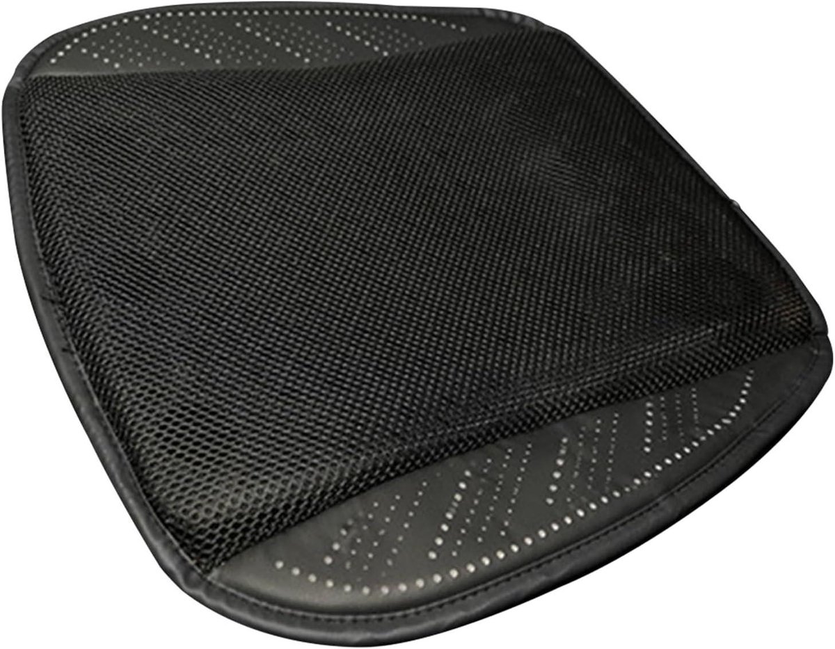Verkoelend autostoelkussen - Zitkussen met ventilatie - Comfortabele ritten - 5 Turbo Ventilatoren - 43 x 43 cm - Zwart