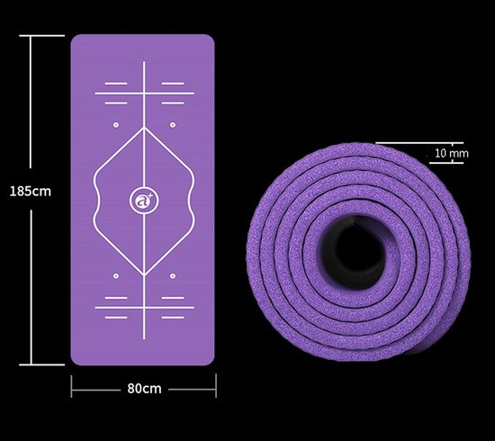 Yogamat - Oefenmat Fitnessmat - Thuis Sporten - Antislip Textuur - 185x80 cm - Rood van Yogamat — afbeelding 3