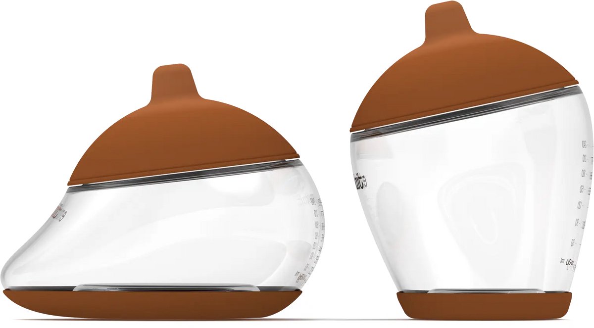 Emulait Starterkit - Classic Babyfles + Anatomy Babyfles - Kleur: Deep - Maat: 1 - 240 ml - Incl. flessenborstel - borstvormig