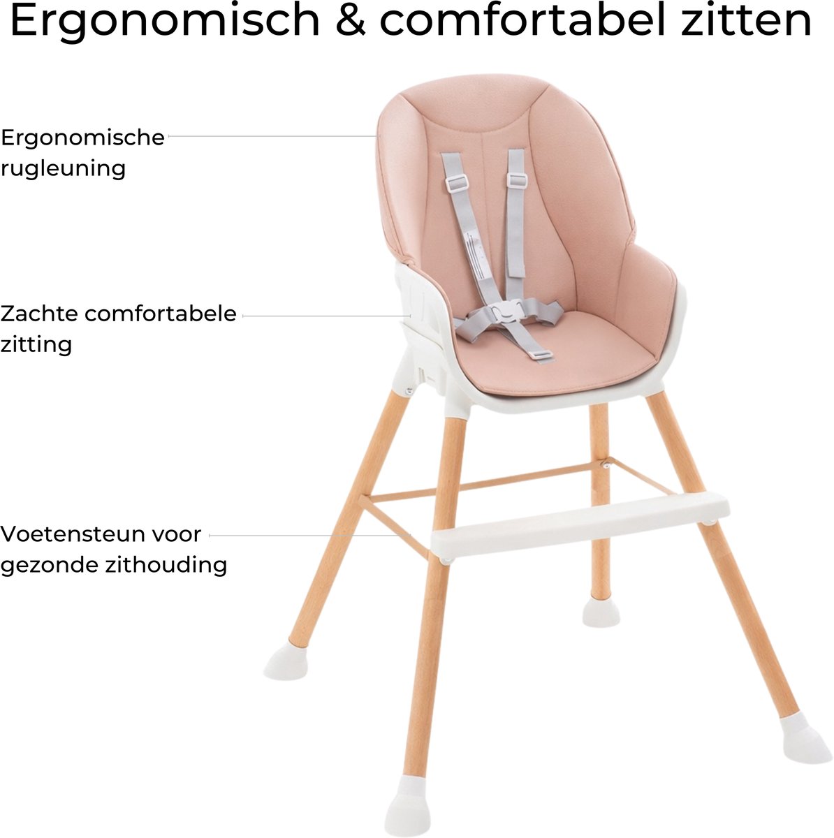 Tissy Meegroei Kinderstoel - Roze - In hoogte verstelbaar thumbnail 3