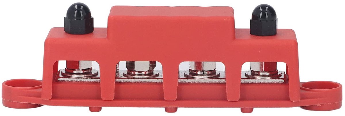 ONF3 - M8 Bus Bar - Heavy Duty Module - Stroomverdeelblok - Rood - Batterij Junction Block - 250A - Geschikt voor 48V DC systemen - Compact formaat