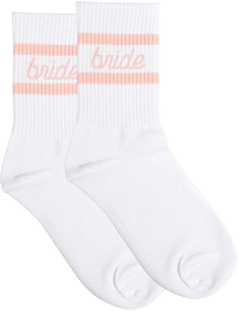 ONF3 - Bruidssokken - Stijlvolle Katoenen Bruidssokken - Zachte Comfortabele Bruidssokken - Witte Bruidssokken - Bruidsmeisjescadeau - Perfect v...