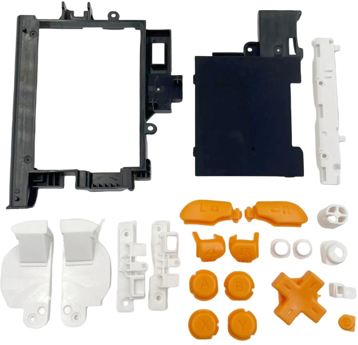ONF3 - Vervanging Knoppen Kit - Voor Nintendo New 2DS XL/LL - Wit + Oranje - DIY Accessoires - Geschikt voor Console - 10,7 x 10,...