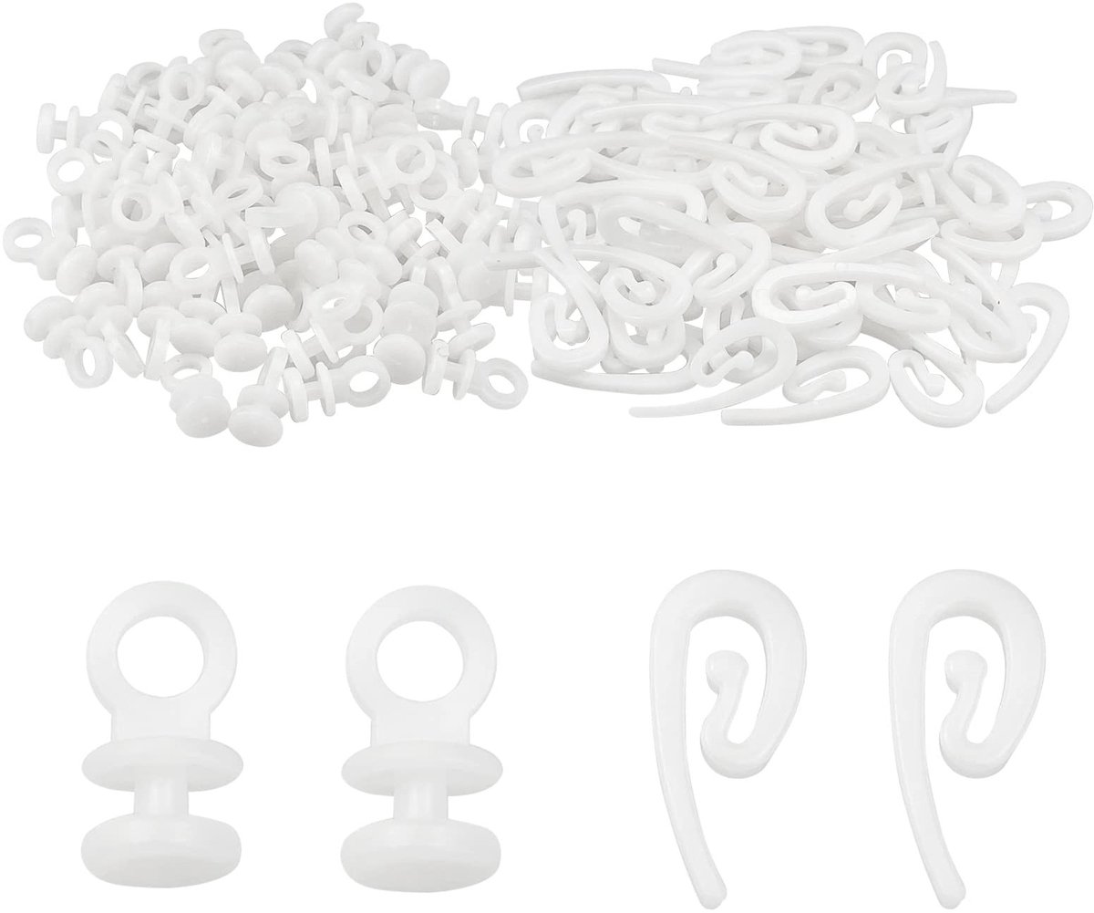 aladdien - Gordijnhaken Plastic Wit - 200 stuks - Duurzaam en Flexibel - Geschikt voor Gordijn en Douchegordijn - Hoogwaardige Rits Sliders - Eenvou..