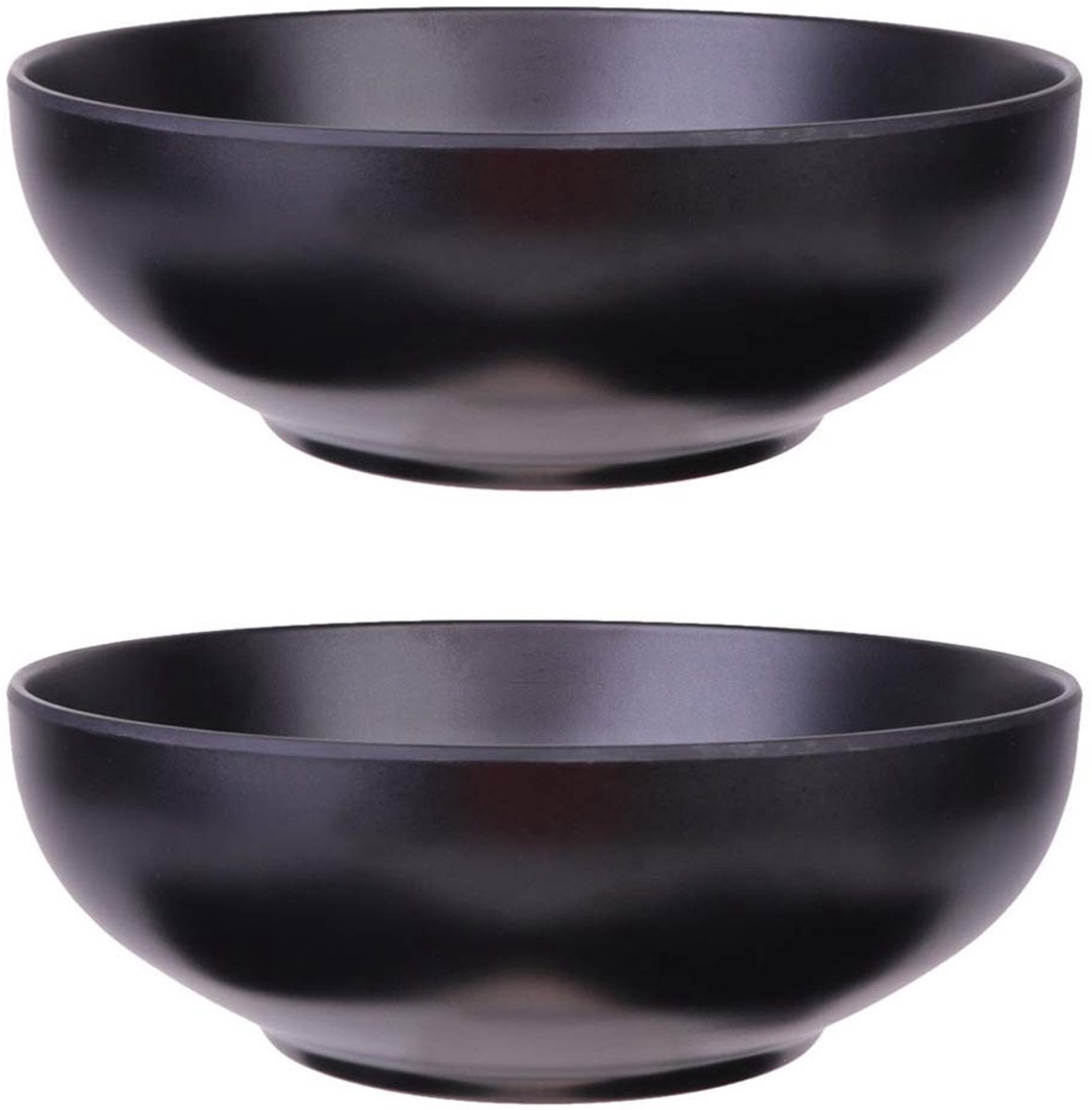Store_7 - Japanse Raamen Kom - Creatieve Melamine Kom - Multifunctioneel - Zwart - Geschikt voor Magnetron en Vaatwasser - 2 Stuks