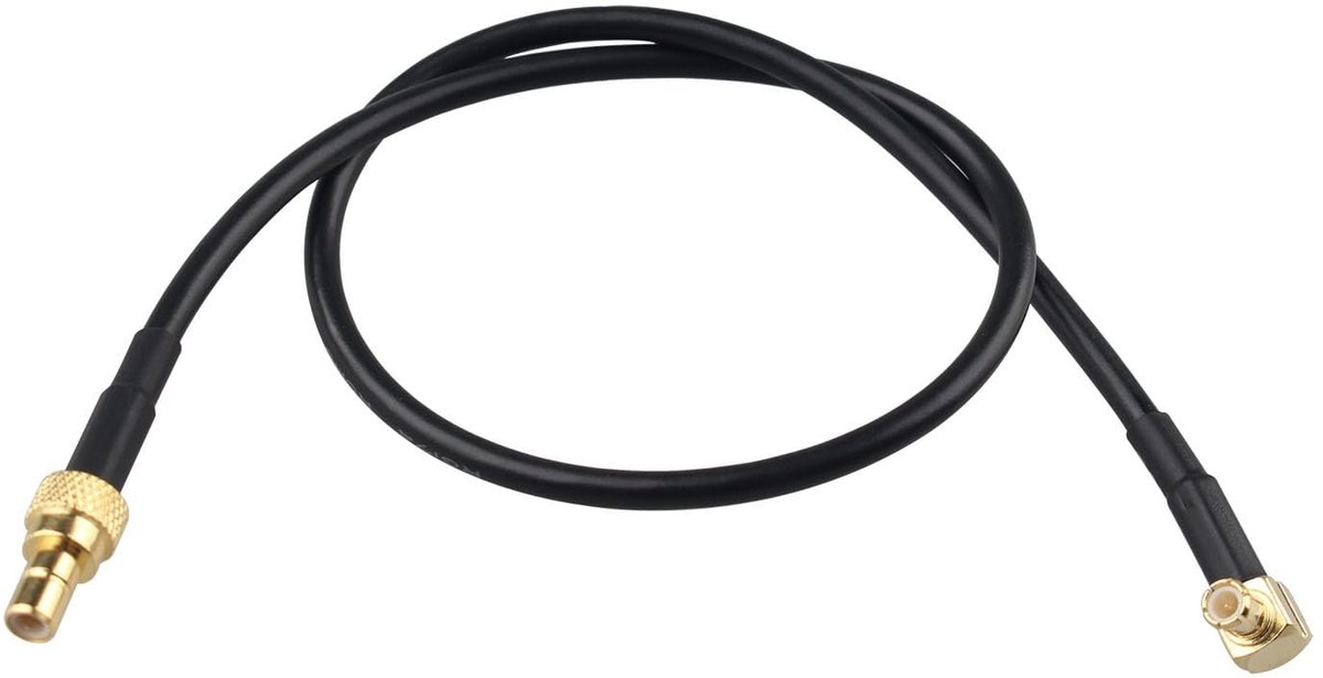aladdien - Antennekabel - Mannelijk Haaks - 30cm - Adapter - RG174 - Geschikt voor DAB-autoradio's - 50 Ohm