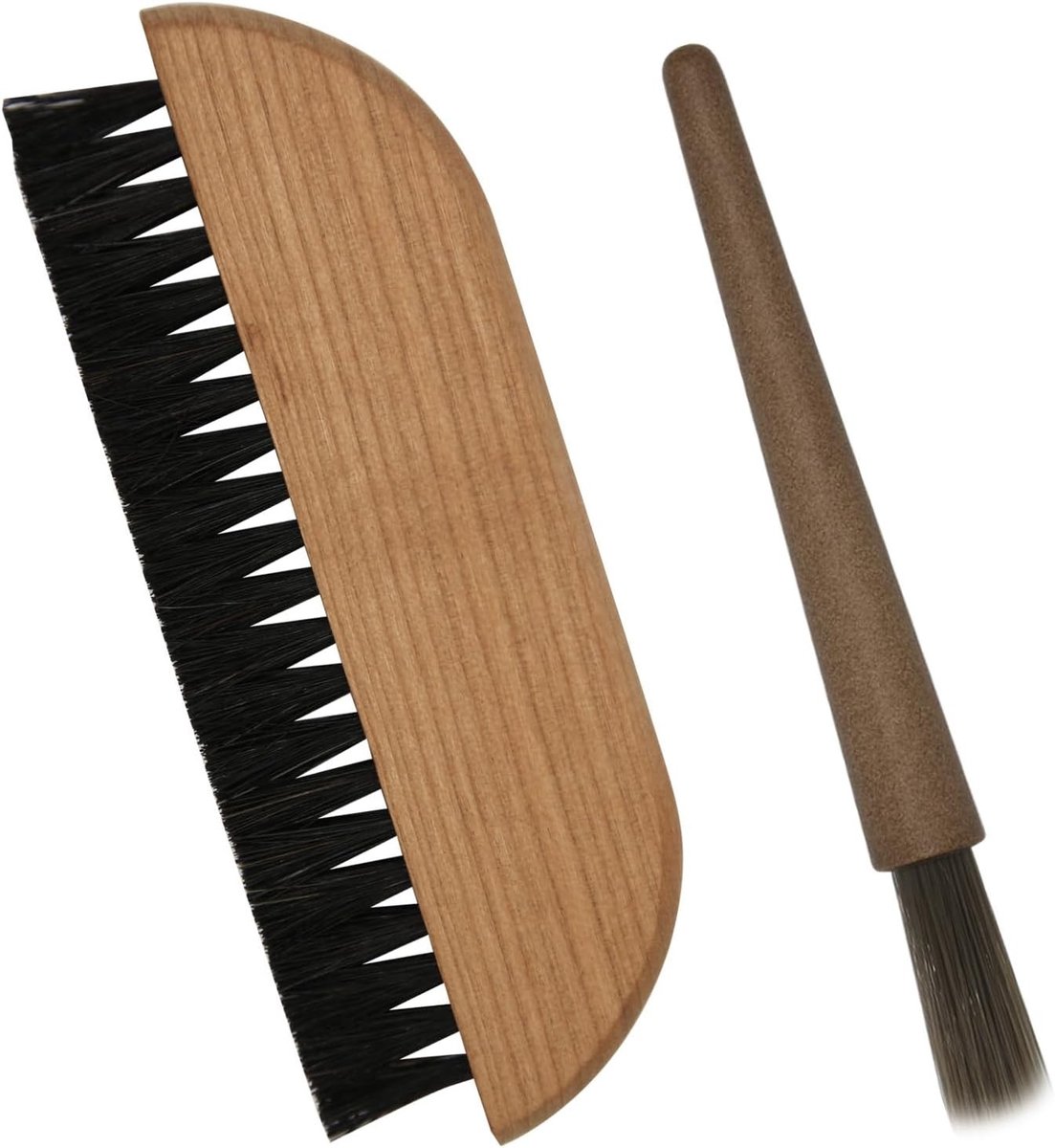 Set van 2 koffiemolenreinigingsborstels met natuurlijke haren en houten handvat voor optimale koffiekwaliteit en onderhoud van espressomachines en portafilters