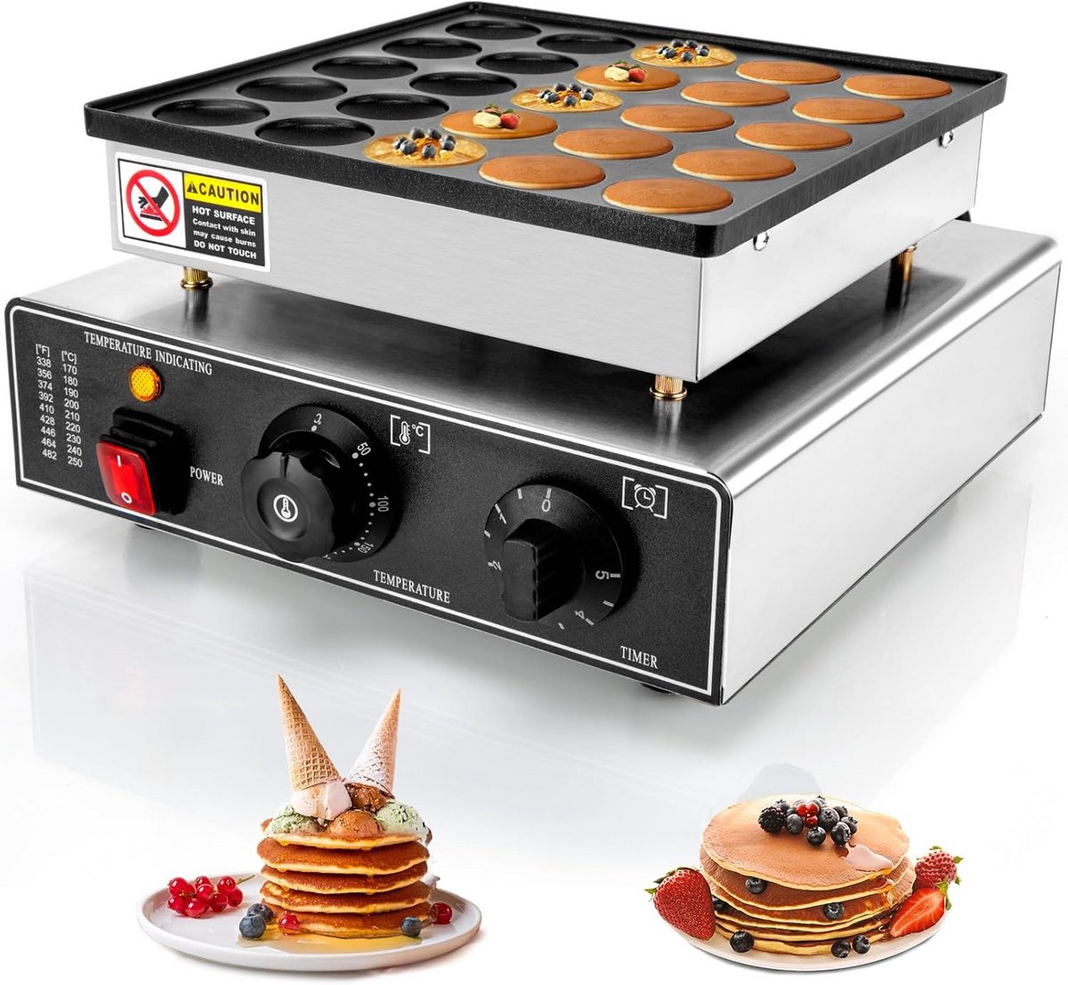 Elektrische Mini Pannenkoeken Maker voor 25 Stuks Non-Stick Apparaat
