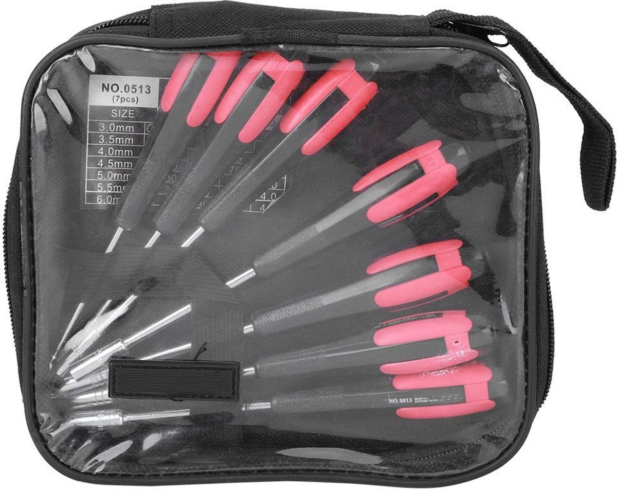 aladdien - Schroevendraaierset - Dopsleutelschroevendraaier - Antislip mechanisch - Roze - Chroom-vanadiumstaal - Handgereedschap - Geschikt voor hu...