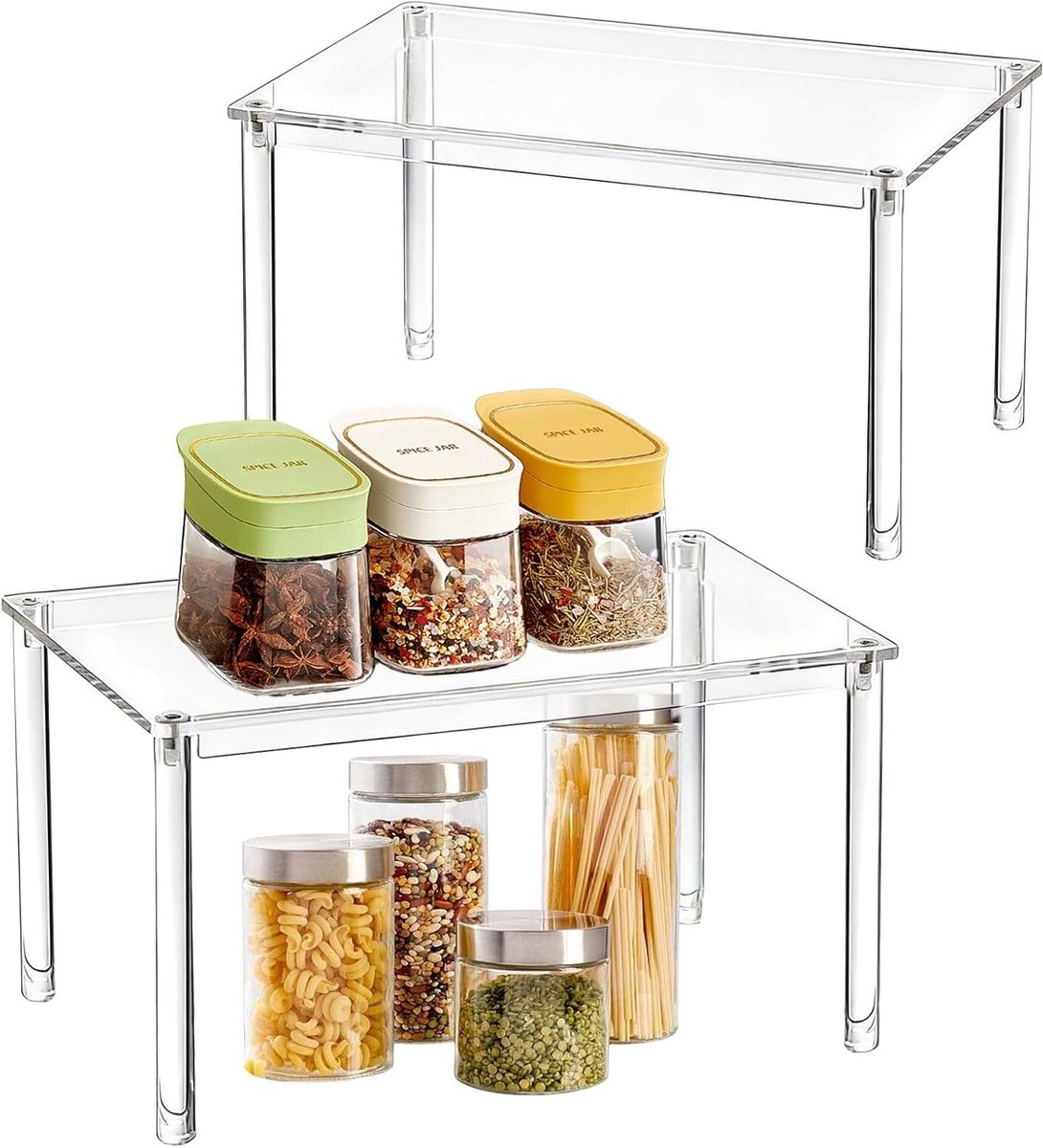 Keuken Organizer - Opbergrek - Keuken Opruimen - Transparant Acryl - 2 Stuks - Transparant