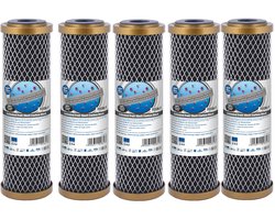 Aquafilter 5 stuks ! Aktieve Kool filter FCCBL-G voor 10" filterhuis , carbonfilter