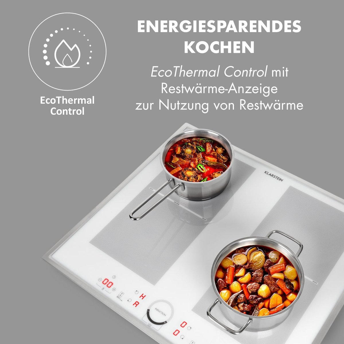 Inductie Kookplaat - Elektrisch fornuis - Snel Koken - Flexibele Zones - 60 cm - Wit