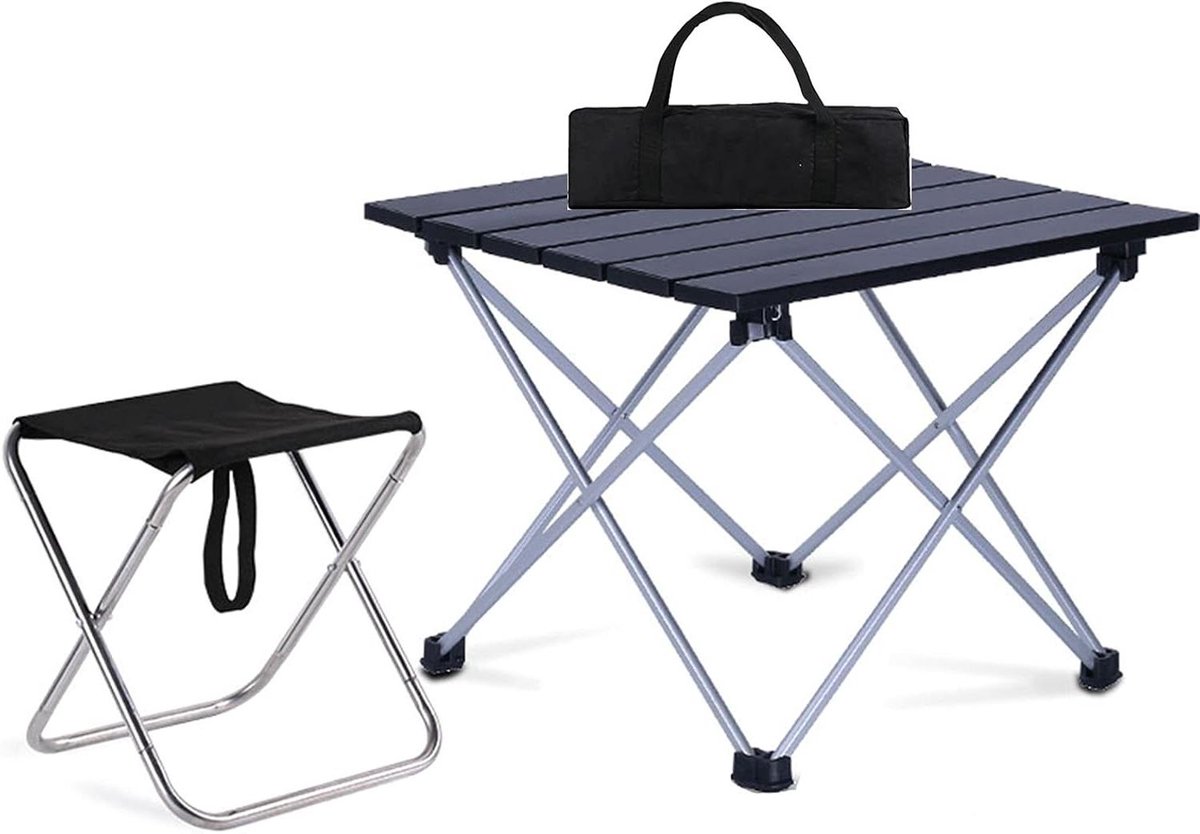 Opvouwbare Set - Tafel Stoelen - Buiten Leven - Lichtgewicht Aluminium - 40x35x32cm - Pakket 1