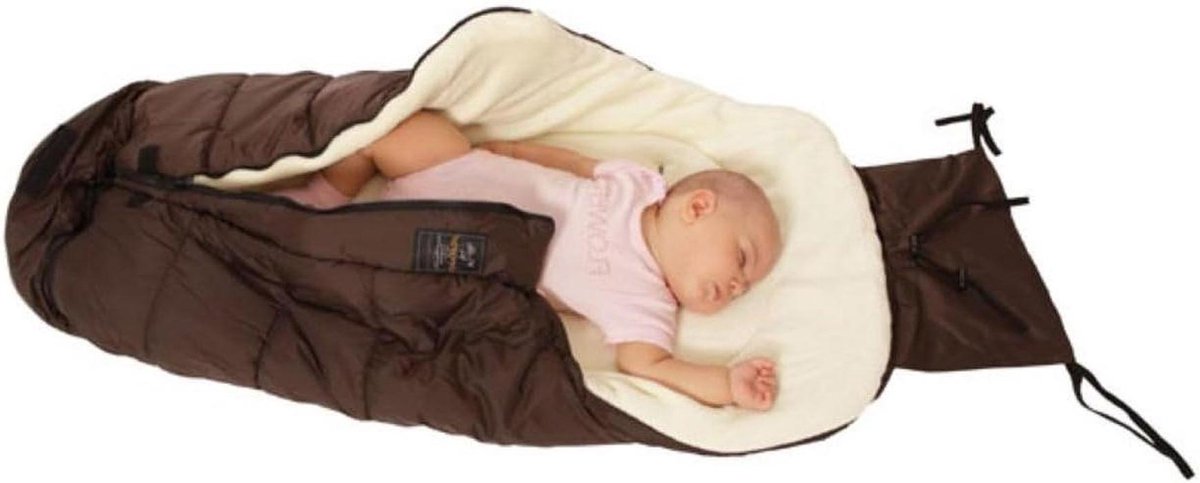 Voetenzak - Kinderwagen deken - Warmte buiten - Waterdichte buitenstof - 97 x 45 cm - Bruin