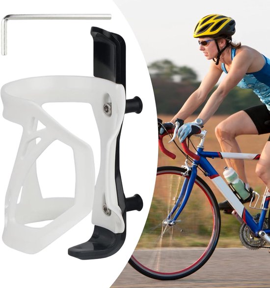 Flessenhouder Fiets - Stuurhouder Beker - Hydratatie Onderweg - Verstelbaar Ontwerp - 17 x 8 x 8 cm - Wit — afbeelding 4