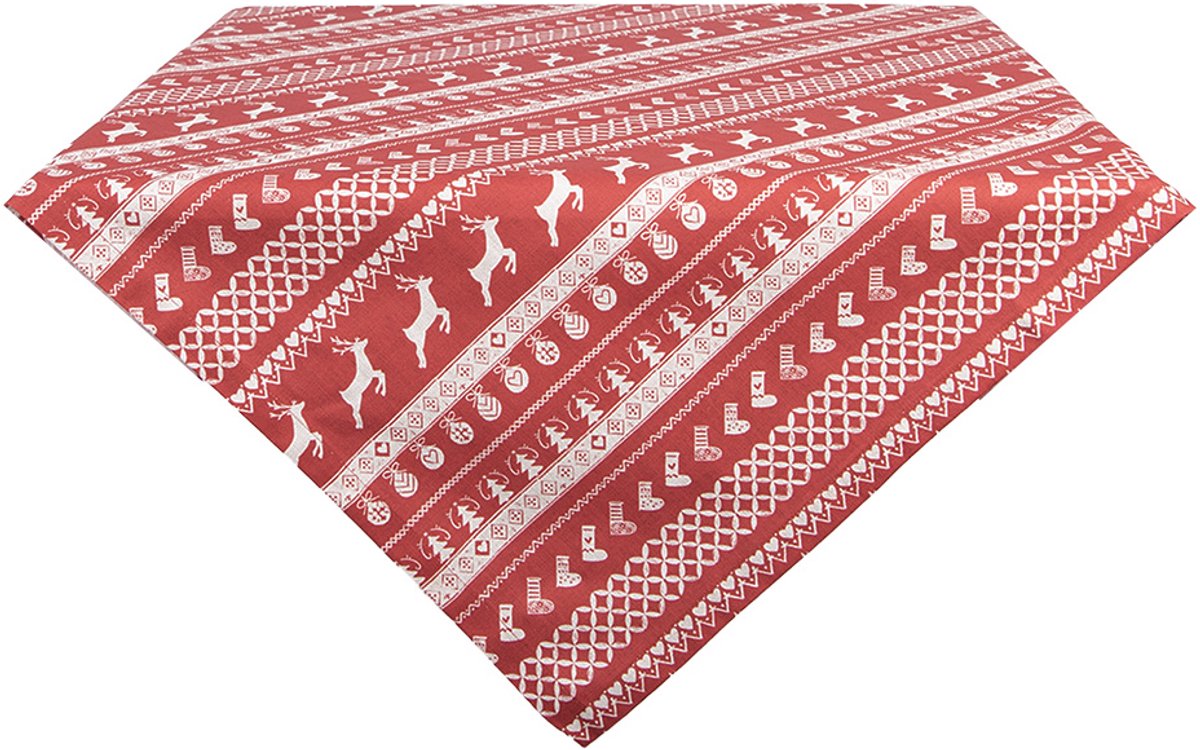 Clayre & Eef Tafelkleed 100x100 cm Rood Katoen
