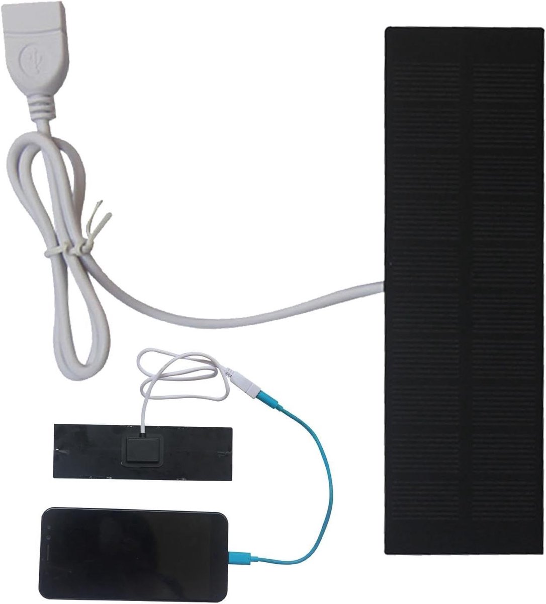 Draagbare Zonnepaneel - Zonneoplader - Outdoor Opladen - Hoge Efficiëntie - 3 Watt - Zwart