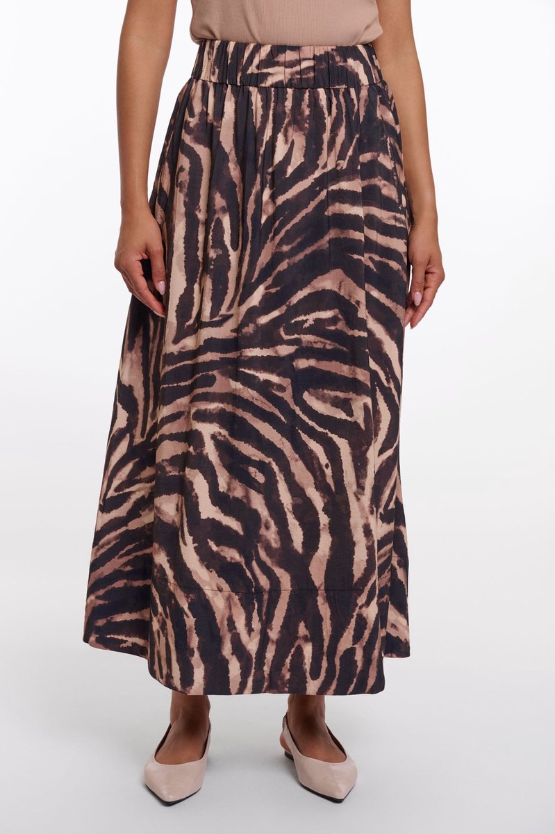 Rino & Pelle Rokken - Tosca midi skirt - Bruin gestreept