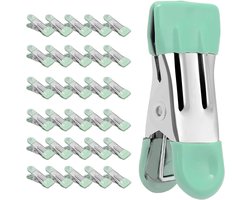 Kledingknijpers Heavy Duty - Metalen Clips - Was Drogen - Rubberen Coating - 30 Stuks - Lichtgroen