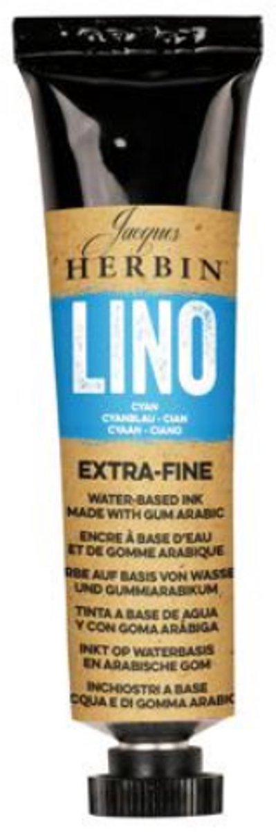 Lino inkt 35 ml cyaan blauw