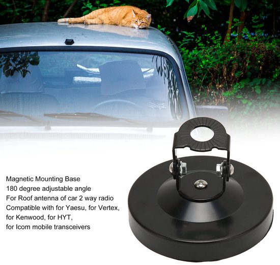 aladdien - 105 Mm Radioantenne - Magnetische Houder - 180 Graden Verstelbaar - Antennebasis - Compatibel met Kenwood - Mobiele Transceivers van Aladdien — afbeelding 5
