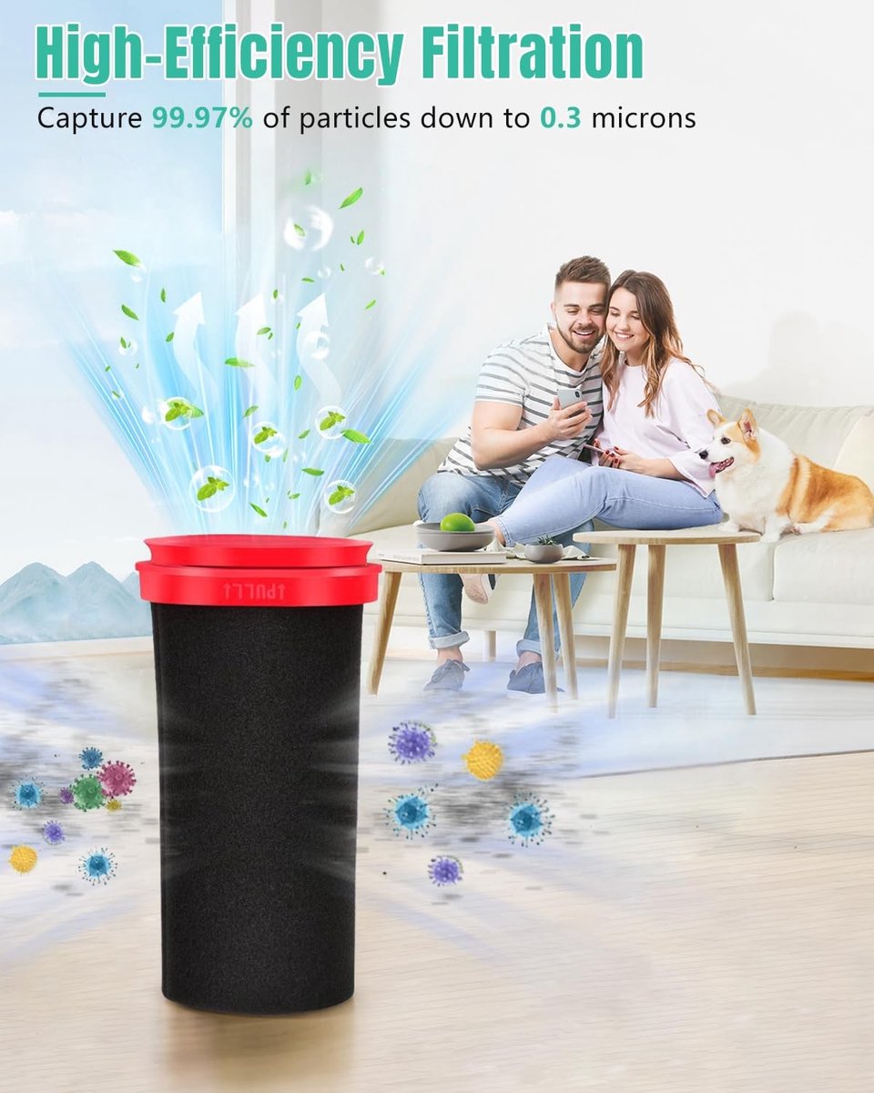 aladdien - Vervangingsfilters - 3 stuks - Geschikt voor Flexxxo accustofzuiger - Hoogwaardige filtratie - Ideaal voor huishoudelijk gebruik - Effici..