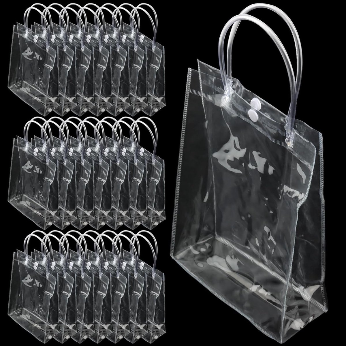 30 Stuks Transparante PVC Cadeautassen met Handvatten - Waterdichte Tassen voor Feestjes, Sieraden en Parfum