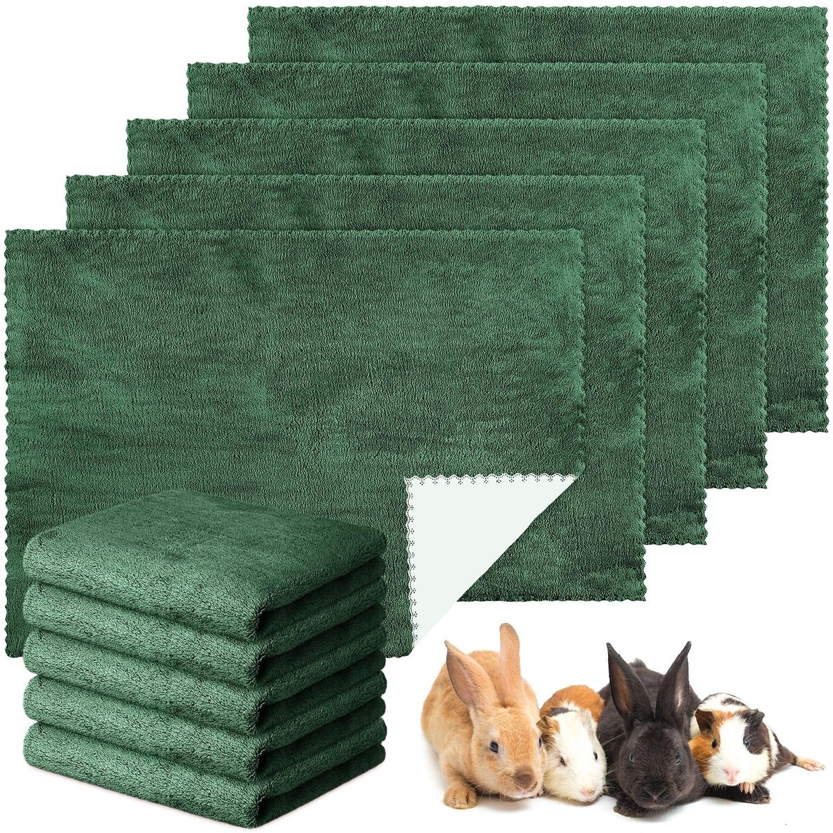 aladdien - Pipi-matten - Waterdicht - Absorberend - Donkergroen - Wasbaar - Geschikt voor kleine dieren - 45 x 61 cm