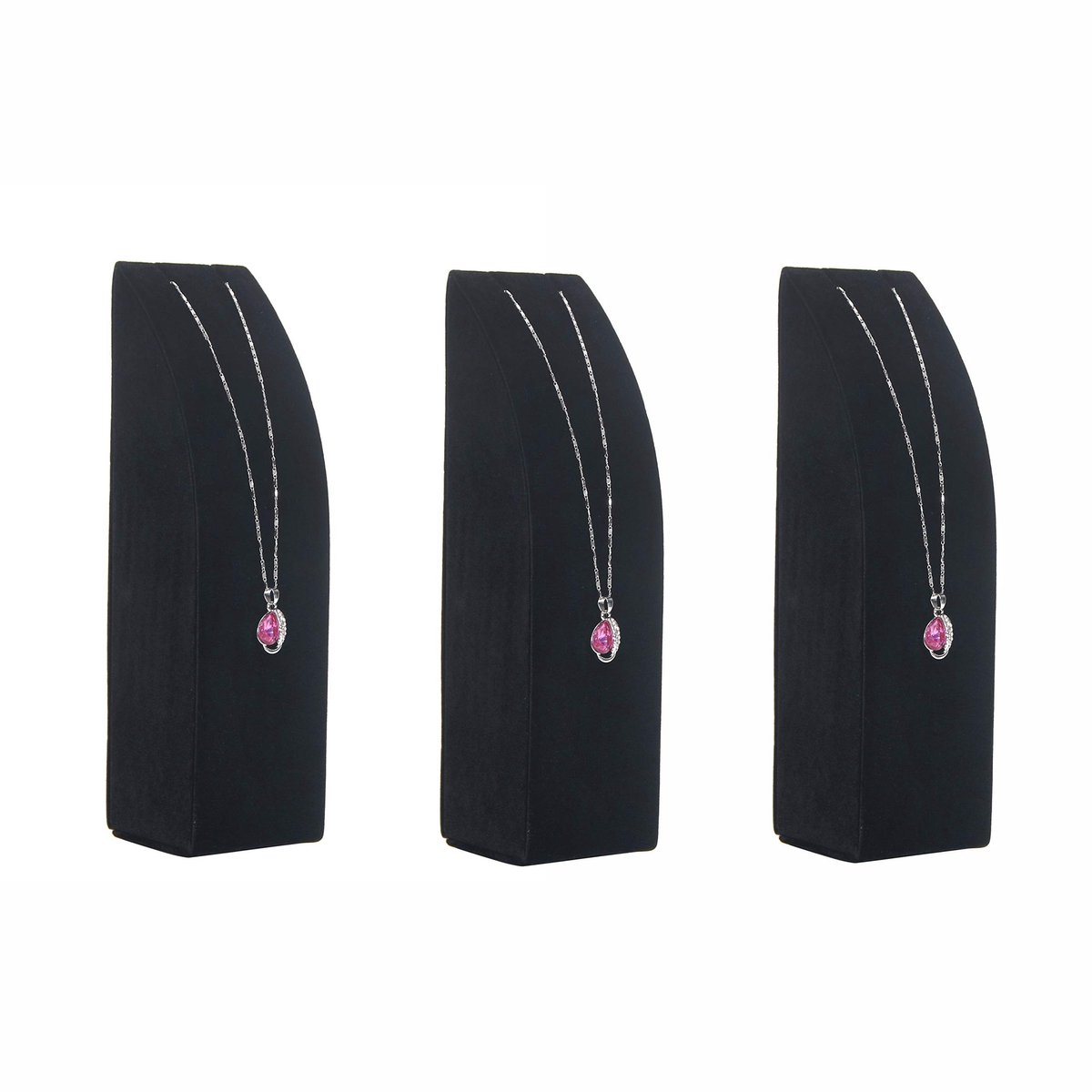 aladdien - Drop Necklace Organizer - 3-delige Sieraad Display - Zwart Velvet - Ruimtebesparend - Perfect voor Kettingen - Geschikt voor Sieraadopsla..