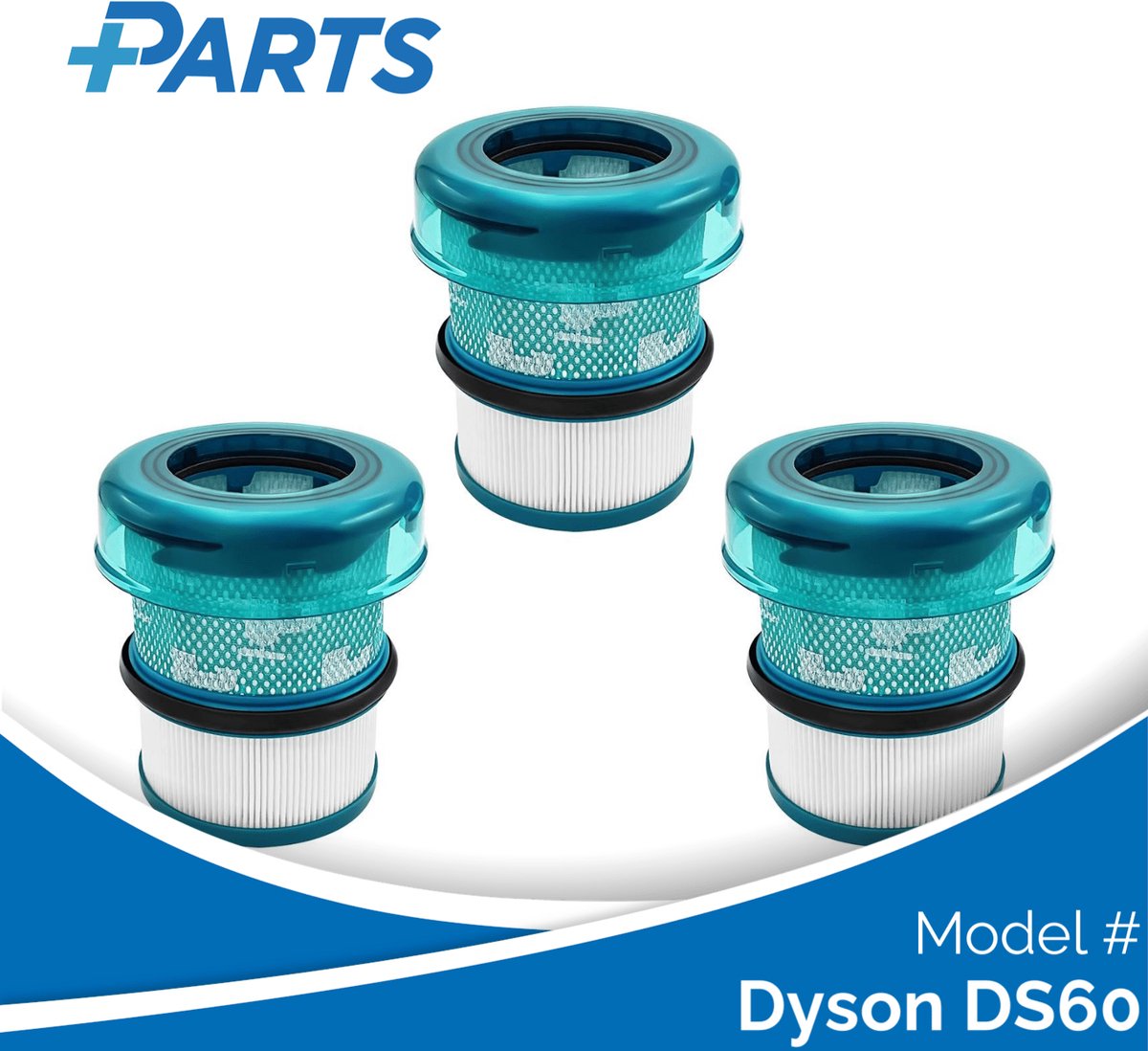 Dyson DS60 Filters (3 Stuks, Plus.Parts® alternatief voor 974676-01)