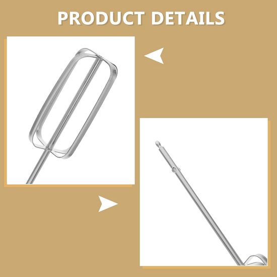 Eierklopper Accessoires - Mixer hulpstukken - Bakken en mengen - 4-blads ontwerp - 2 stuks - Zilver van Merkloos — afbeelding 2