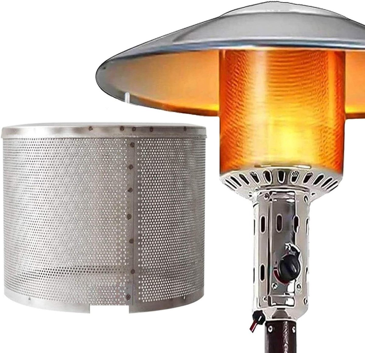 Terrashaard Onderdeel - Brandplaat Vervanging - Warmte Creëren - Roestvrij Staal - 26 cm Diameter - Zilver