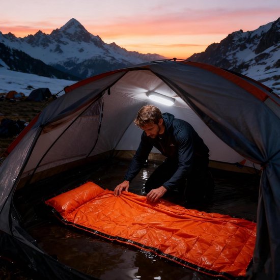 Reddingsdeken - Survival slaapzak - Buiten avontuur - Winddicht en warm - 90 x 210 cm - Zilver — afbeelding 4