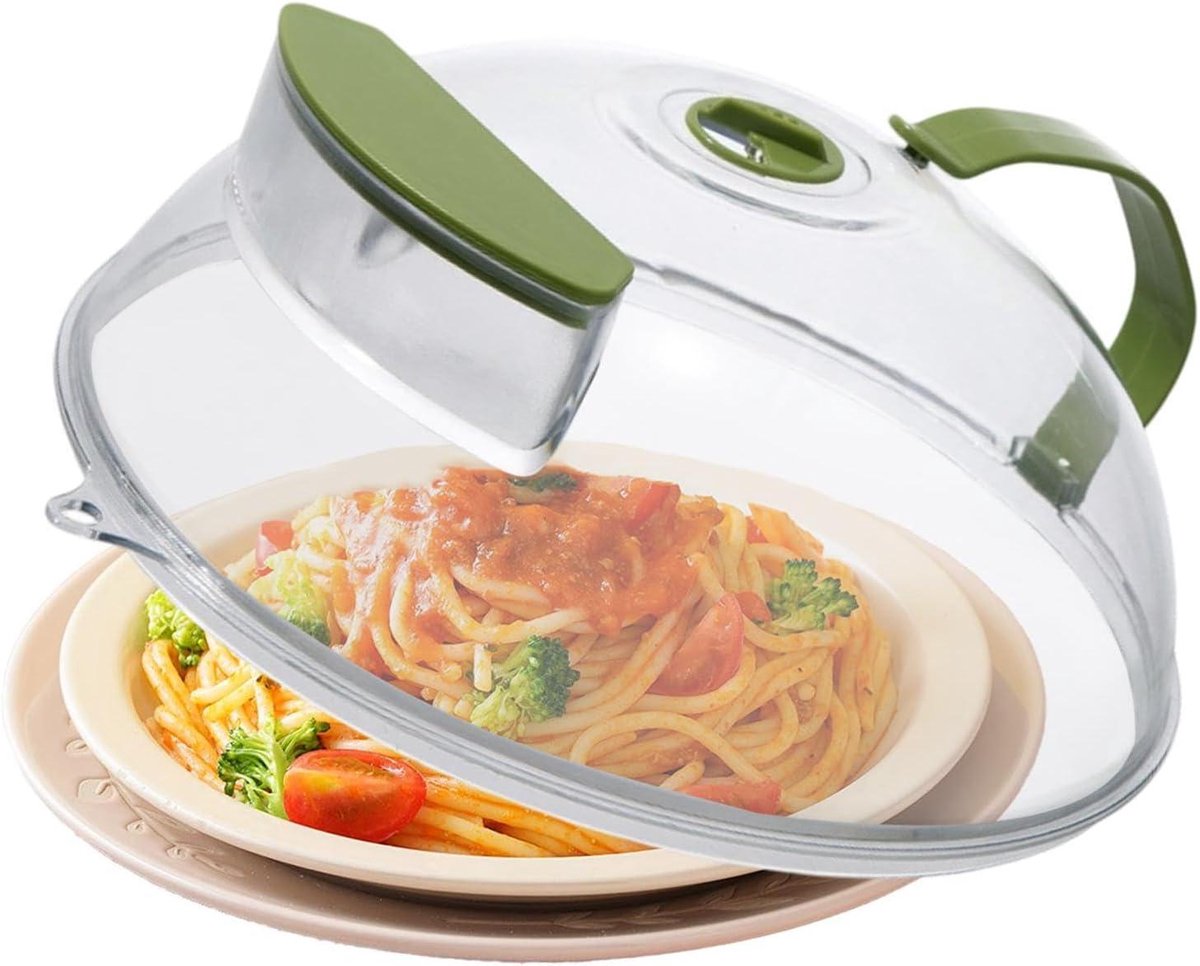 Magnetron Deksel - Spatbeschermer - Schoon Koken - Stoom Ventiel - 28 cm - Transparant