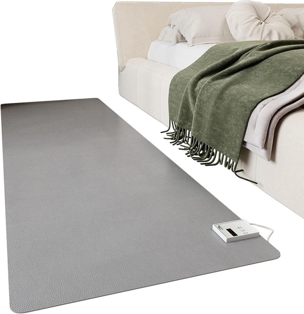 Verwarmd Vloerkleed - Vloermat - Comfort Verwarmen - 60 Thermostaatniveaus - 120 x 150 cm - Grijs