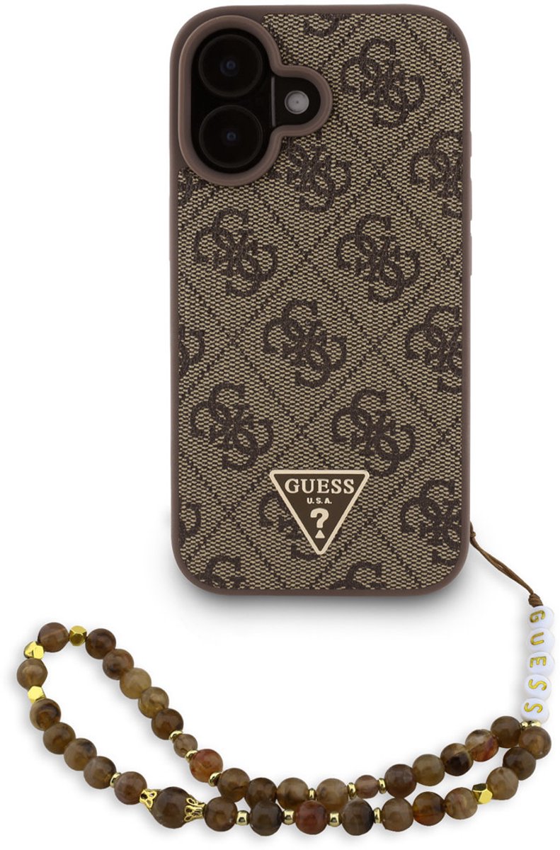 Guess telefoonhoesje voor iPhone 16 - MagSafe geschikt - Bruin