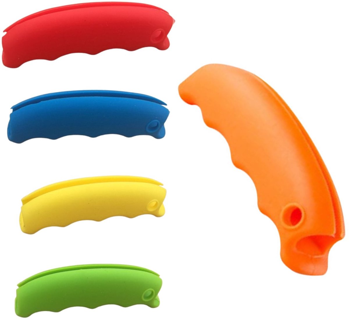 aladdien - Shopping Bag Handle - Silicone Draaggreep - Comfortabel Grip - Rood en Geel - Boodschappentassen - Handig voor Meerdere Tassen