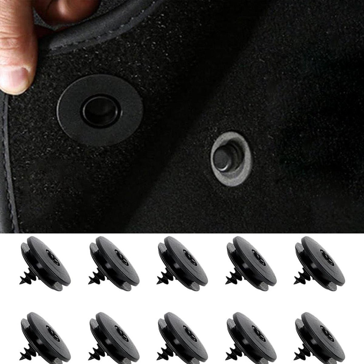 aladdien - Auto Vloermat Clips - Vloermat Bevestigingsclips - Anti-slip Technologie - 8 Stuks - Universele Geschiktheid - Duurzaam Materiaal - Voor ...