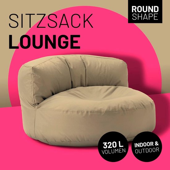 LUMALAND Beanbag Lounge: Zitzak voor uw goedgevulde sit-in | Ontdek modern, knuffelbaar design & relax in stijl in- & outdoor I Met aanpasbare EPS vulling | 90 x 50 cm