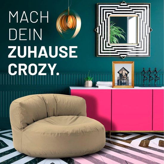 LUMALAND Beanbag Lounge: Zitzak voor uw goedgevulde sit-in | Ontdek modern, knuffelbaar design & relax in stijl in- & outdoor I Met aanpasbare EPS vulling | 90 x 50 cm