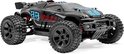 Zwarte RC monster truck met grote off-road banden, rode schokdempers en 'Troublemaker 88' opdruk.