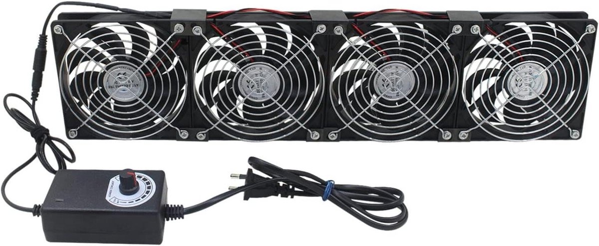 Ventilator Set - Koeler Onderdelen - Computer Koeling - Stille Werking - 4 Stuks - Zwart