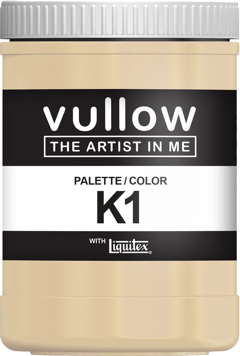 Vullow® Acrylverf K1 Crème – Mat – 1 Liter – Voor Canvas, Hout en Papier