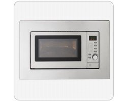Magnetron met Grill - Oven Apparaat - Snel Eten - Roestvrij Staal - 59cm Breed - Zilverkleurig