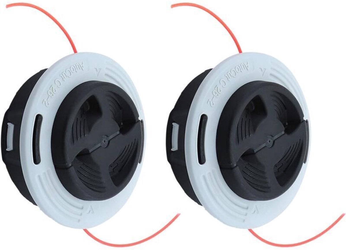 Tweedelige trimmerkoppen geschikt voor de Stihl C 26-2 Autocut en bosmaaierkoppen geschikt voor de Stihl FS55, FS56, FS70, FS80, FS85, FS87, FS89, FS90, FS91, FS94, FS111, FS120, FS131, FS240 en series.