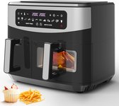 Gidgimo Dubbele Airfryer - met kijkvenster - 10L (4L x 6L), - 2600W - Touchscreen